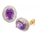 Amethyst & Diamond Earrings